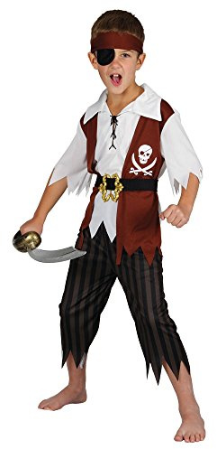 Wicked Costumes Boys Pirate Fancy Dress Costume – Cutthroat Buccaneer Outfit for World Book Day, Halloween, School Plays & Parties - Medium (5-7 Years)