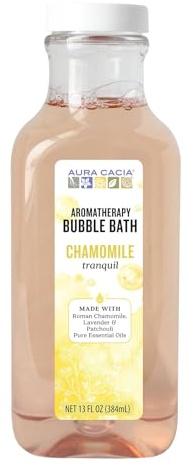 Aura Cacia Chamomile Bubble Bath, Aromatherapy Foaming Bath with Roman Chamomile, Lavender, Geranium | 13 Fl Oz (Pack of 1)
