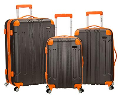 Rockland London Hardside Spinner Wheel Luggage, Charcoal, 3-Piece Set (20/24/28)