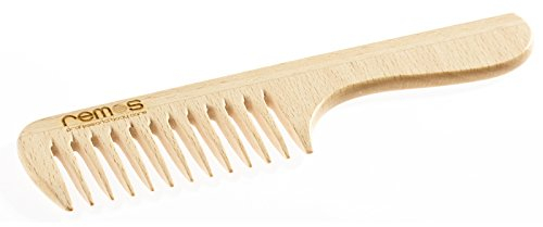REMOS Holzkamm mit Griff aus heimischem Buchenholz 19.5 cm mit mittlerer Zahnung