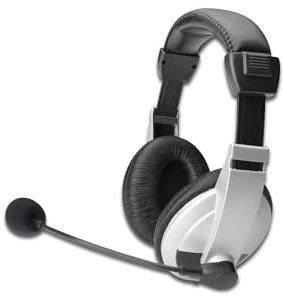 DIGITUS geschlossenes Stereo Multimedia Headset - verstellbares Mikrofon - integrierter Lautstärkeregler - 2X 3,5mm Klinkenanschluss - 1,8m Kabellänge - schwarz/grau