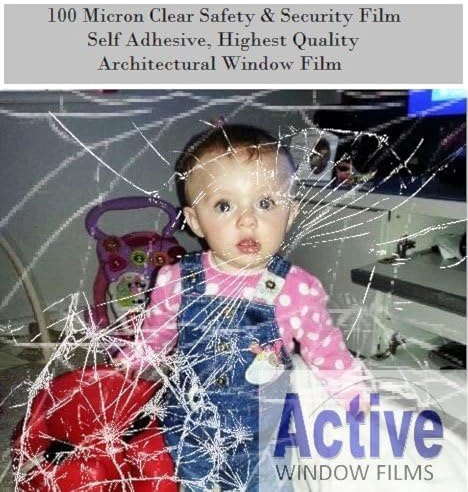 Clear Safety & Security Window Film (Anti Shatter Glass Protection) (50cm x 1 metre - 10 metre) (50cm x 1 Metre)