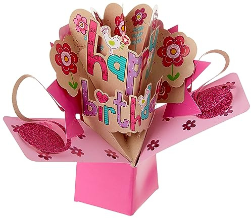 Second Nature - Tarjeta de felicitación para cumpleaños, diseño en 3D con texto en inglés Happy birthday