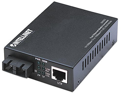 Intellinet 506502 Fast Ethernet Medienkonverter 10/100Base TX auf 100Base-FX (SC) Multimode 2 km schwarz
