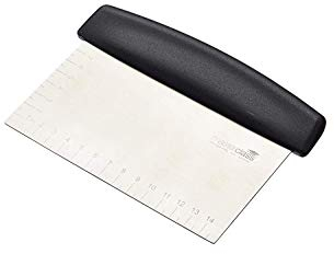 MasterClass Dough Scraper Cutter with Handle and Measuring Scale for Pizza, Bread, Pastry, Stainless Steel, 15 x 7.5 cm, Silver