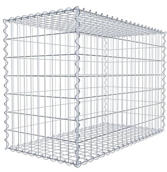 GABIONA Robustas cestas de alambre para piedras para diseño individual de jardín. Cestas rellenables de piedras de 5 x 10 cm. Cestas de 4 mm de grosor, galvanizadas, 100 x 70 x 50 cm.