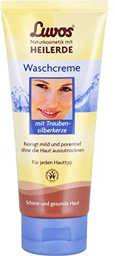 Luvos Heilerde Waschcreme, 100 ml, milde porentiefe Reinigung für jeden Hauttyp, mit Traubensilberkerze & Mandelöl gegen Irritationen Austrocknen, Vegan, zertifizierte Naturkosmetik, ohne Mikroplastik