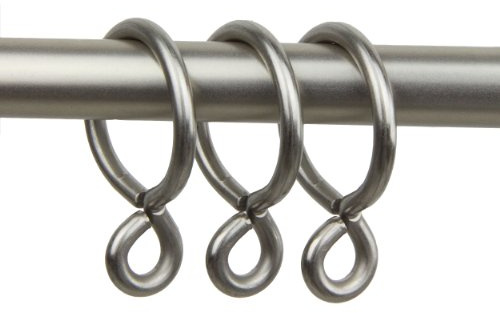 Rod Desyne 10 Count Eyelet Curtain Rings, 1-Inch, Satin Nickel