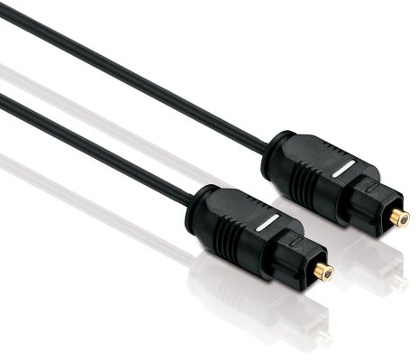 HDSupply TC010-005 Câble Audio Toslink S/PDIF, Fibre Optique, Plug-Plug, Ø 2,2 mm, 0,50 m, Noir