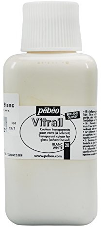 Pebeo Vitrail, Stained Glass Effect Paint, 250 ml Bottle - White, 8.45 Fl Oz (Pack of 1)