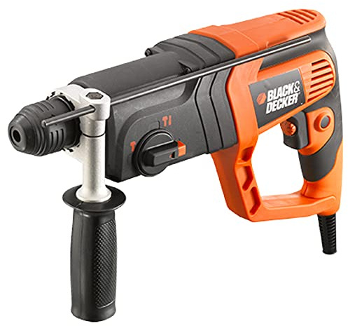 Black+Decker Pneumatischer SDS-Bohrhammer (710W, Meißelhammer mit 1.8J Schlagenergie, Zweithandgriff, Drehzahlvorwahl, Hammerbohren, Bohren oder Meißeln, inklusive Koffer und Zubehör) KD975KA