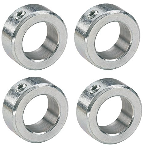 Dörner + Helmer - Juego de 4 anillos de ajuste con cabeza hexagonal, tornillo prisionero, 20 mm x 32 mm, acero galvanizado, para ejes