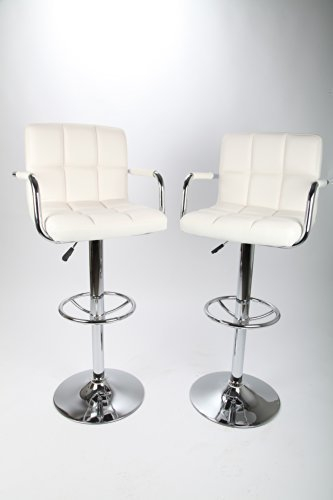 point home Barhocker Barstuhl Designstuhl Barsessel 2 Stück weiß Chrom