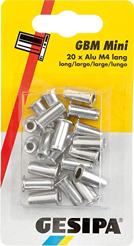 Gesipa 94019 Blindnietmuttern M 4, lang, 20 Stück