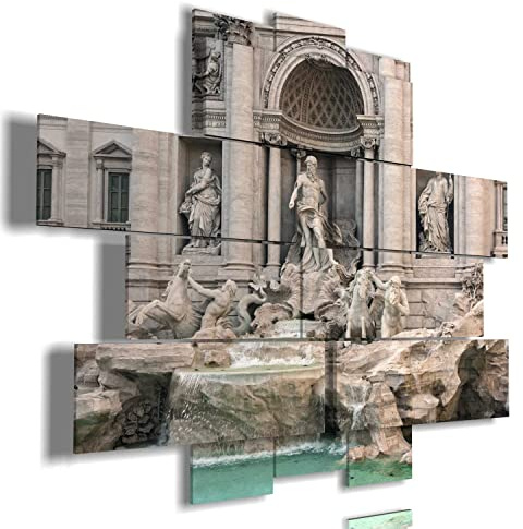 duudaart Quadro Moderno Roma Fontana Trevi Grandi Dimensioni Città Italiane Europee Mondo Multilivello 186x152cm