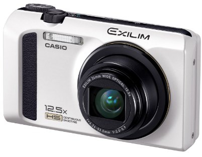 Casio Exilim EX-ZR100 Highspeed-Digitalkamera (12 Megapixel, 12,5-fach opt. Zoom, 7,6 cm (3 Zoll) Display, bildstabilisiert) weiß
