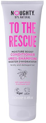 Noughty 97% Natural To The Rescue Moisture Boost Conditioner Sulphate Free Vegan Haircare Hydrating Formula for Dry & Damaged Hair with Sweet Almond and Sunflower Seed 250ml