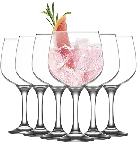 LAV 12x Clear 730ml Combinato Gin Balloon Glasses - Large Long Stem Bowl Shaped G&T Cocktail Drinking Copa Tonic Glass Gift Set