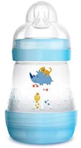 MAM Anti-Kolik-Flasche für Neugeborene, 0-2 Monate, 160 ml, mit Sauger, 1 langsamer Wasserfluss aus Silikon, leicht zu akzeptieren, selbststerilisierend und leicht zu reinigen, Easy Start Anti-Colic,