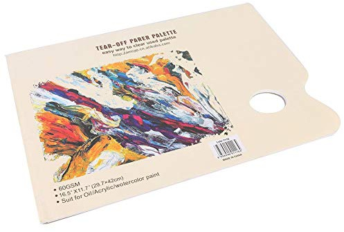 30 Feuilles Papier Palette A3 Jetable, Bloc Palette de Couleurs Assortie Papier Mélange Peinture Tear off, Palette Mélange Peinture Acrylique Aquarelle Gouache