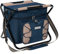 anndora XXL Kühltasche mit Sitz - Campinghocker, Klapphocker und Kühltasche in einem - Angelhocker, extra große isolierte Picknick Tasche Campingstuhl - Farbe Hahnentritt blau