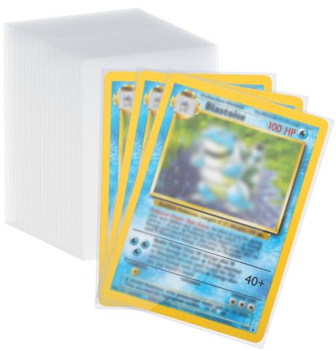 Buste Proteggi Carte, 100 Pezzi Trasparenti Bustine Carte 66 X 92 MM 0.1MM Tasche Vuote per Da Collezione Pokemon Magic