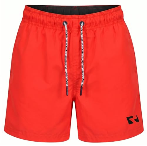 RIPT Boys Swim Shorts Quick Dry Board Shorts with Mesh Lining Drawstring Waist UV 50 Sun Protection Surfing Swimming Trunks (Red, 11-12 Years)