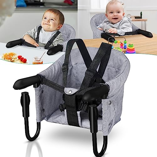 Gimisgu Baby Tischsitz Portable Faltbar Hochstuhl Sitzerhöhung mit Transportbeutel, Babystuhl Boostersitz Babysitz für 2-8.5cm Dicke Tische, Tragbar für Zuhause, Reise