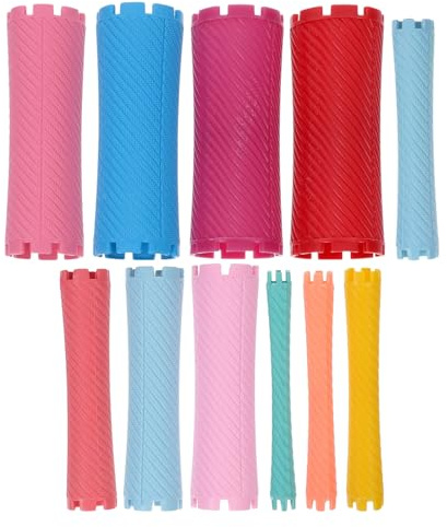 NOLITOY Hair Roller, 100pcs Perm Rods Assorted Color, Reusable Hair Curler for Home and Salon Use, ABS and Rubber Material, Third Gear, Hairdressing Tool for Curly Hair