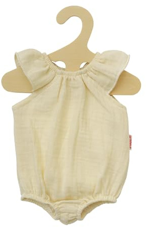Heless 2413 - Vestiti per Bambole in 100% Cotone Biologico, Corpo con Volant in Ecru per Bambole e Peluche di Dimensioni 35-45 cm