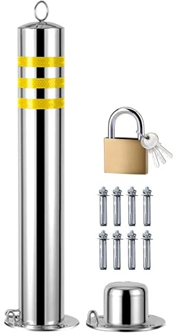 ZCX Poteau De Parking Borne de serrure d'espace de stationnement de voiture, poteau démontable de barrière de trafic d'acier inoxydable de bornes de sécurité de stationnement Pour Barrière De Stationn