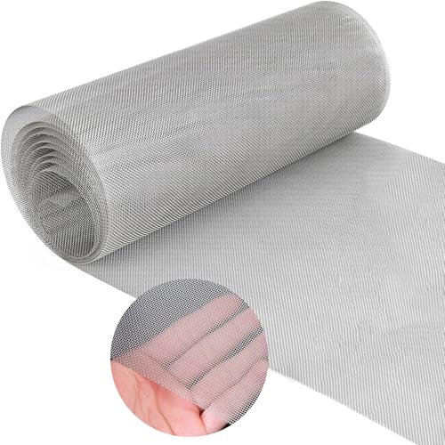 Drahtgitter Feinmaschig, 1mm Maschenweite 40 x 200cm, 304 Edelstahl Maschendraht Metallgitter als Volierendraht, Kaninchendraht, Wühlmausgitter für Hochbeet im Garten (20 Mesh)