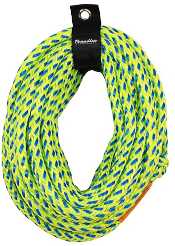 Paradise Water Sports - Tow Rope for Tubing and Boating, Heavy Duty Floating Rope, 1-4 Rider 4K Rope, 60-Feet