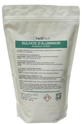 FertilTech Sulfate d'Aluminium, 750 g, Traitement Polyvalent pour Sol, Hortensias et Piscine