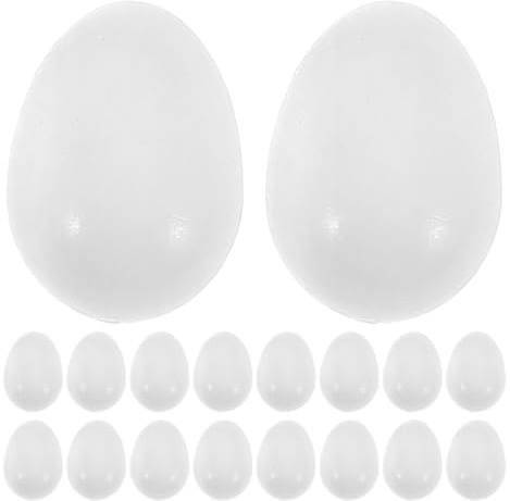Yardwe 22pcs White Plastic Fake Eggs for Finches and Budgie Nesting Training with Realistic Matte Natural Texture, Universal Compatibility for Bird Cages and Aviaries as Nesting Decoy