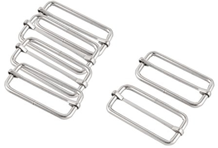 sourcing map 6 Stk Gepäck Tasche Metall Gurtband Verbindung Tri Gleitlaut schnalle verschluss Silber Ton de