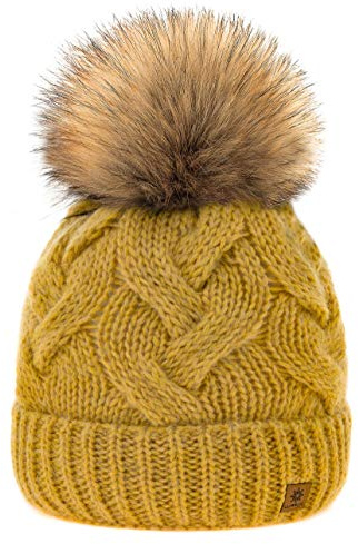 MFAZ Morefaz Ltd Dam vintermössa mohair ull mössa mössa mask stickade mössor fleece pom pom