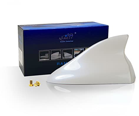 Ramble- Shark Antenne Auto Radio Dachantenne kfz Hai Haifisch Antenne for Renault Kadjar (Perle Weiß (Pearl White))