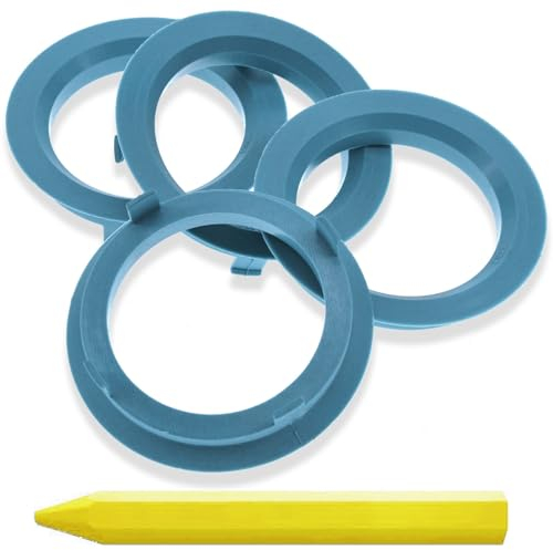 4X Zentrierringe 70,1 x 56,1 mm Hellblau Felgen Ringe + 1x Reifen Kreide Fett Stift