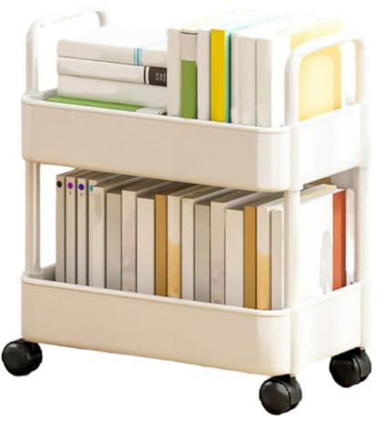 Gvvsjgdbis 2 Tier Rolling Utility Cart Storage Shelf Movable Storage Rack Kitchen Bathroom Slim Slide Organizer Snacks Toys Shelf