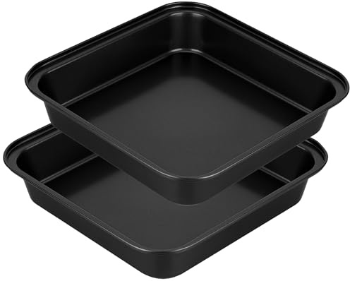 WeeGoo 2 Pcs Carbon Steel Square Cake Tin, 9 Inch