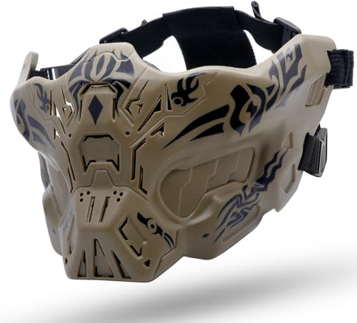 Qavctw Airsoft Half Face Masks Tactical Half Face Protective Masks for CS Survival Games Shooting Cosplay Movie Paintball Halloween Masquerade Ball Party Masks