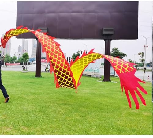 Drakband Poi Streamer med 3D-huvud – jongleringsset för nybörjare, festivaluppträdande och fitnessleksaker