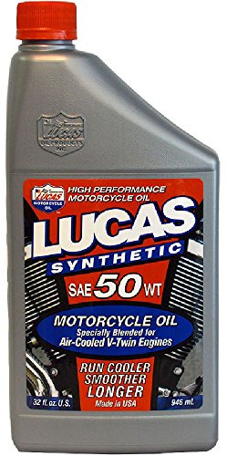 Lucas Oil 10765 SAE 50WT Synthetic Motorcycle Oil - 1 Quart, Multi-Colored