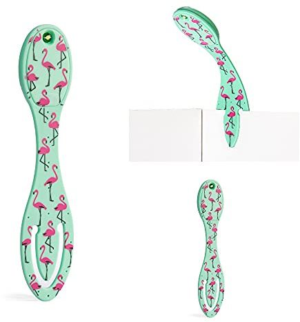 Gifts for Readers & Writers Bookmark Reading Light Flamingo -2in1 Clip On Bookmark Mini Book Light for Reading Night in Bed, Battery Operated Travel LED Book Lights, Flexible 8 Lumen Lights
