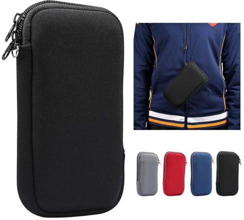 MDJYMYZ Étui Neoprene pour Téléphone Portable, Chaussette Homme pour Smartphone, 6.7-6.9 Pouces Universel Housse de Protection Pochette Sacoche en Néoprène avec Fermeture Eclair, Cordons Tour de Cou