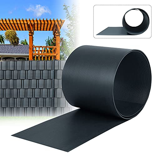 AufuN Premium Hart PVC Sichtschutzstreifen für Doppelstabmatten, 10x Sichtschutz Windschutz Garten Doppelstabmattenzaun für Gartenzaun, Balkon, Anthrazit(2,5m x 19cm)