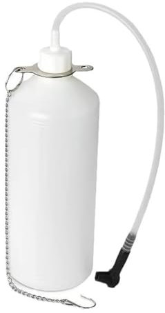Sarini Bottiglia per spurgo Freni da 1 litro. con Tubo Lungo 60 cm e Adattatore Universale in Gomma. per Cambiare Il Liquido dei Freni. Dispositivo di spurgo dei Freni.