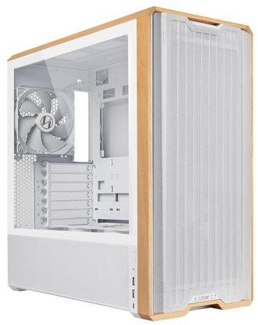 Lian Li Lancool 217 PC-Gehäuse Weiß | ATX Midi-Tower, Tempered Glass, 5 Lüfter, Birkenholz, Mesh-Front, Back-Connect-kompatibel