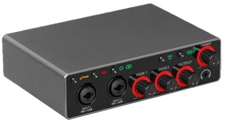 Beimus Interfaces de música USB para PC, tarjeta de sonido Plug and Play, interfaz de música de estudio de metal, tarjeta de sonido